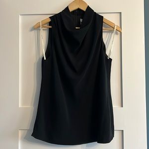 Halston Cowl neck sleeveless top in black new with tags